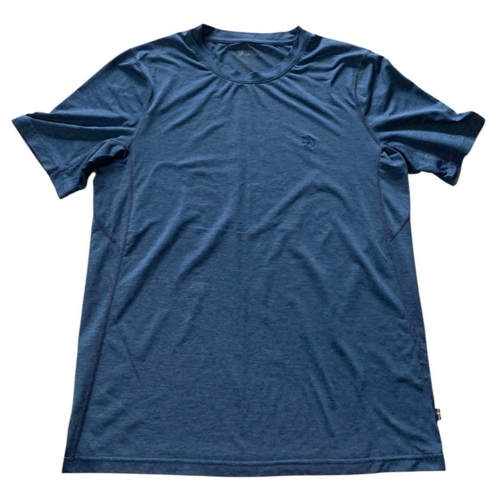 Fjällräven Abisko Lite T-Shirt M Blue Performance Short Sleeve Hiking Gorpcore